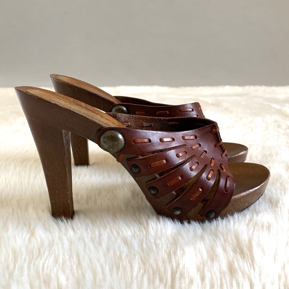 DOLCE & GABBANA Leather Platform Sandals - Picture 3 of 8